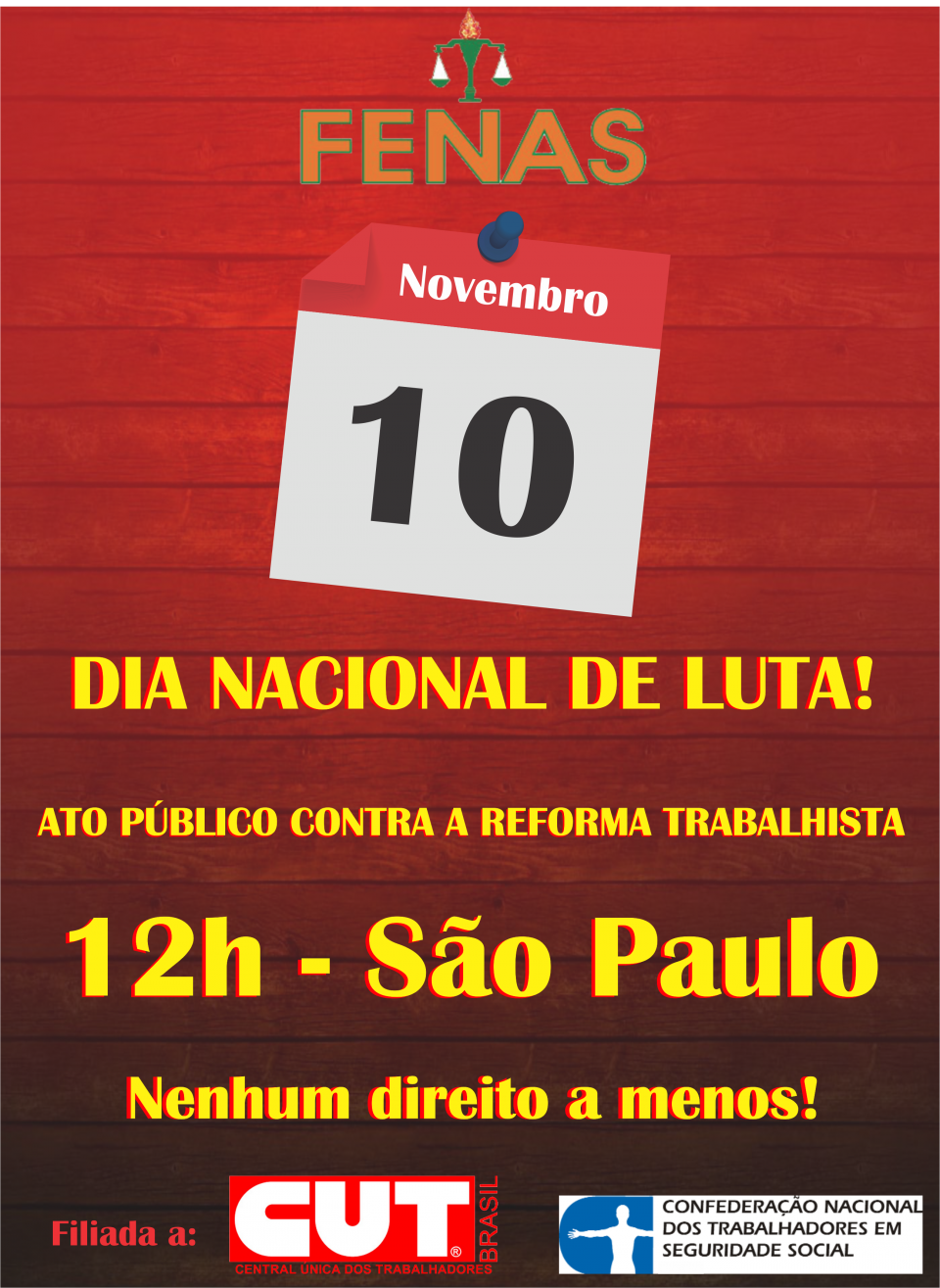 10 de novembro: Dia Nacional de Paralisação e Luta!